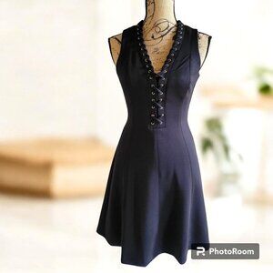 Jessica Simpsom Black Sleeveless  Dress Braided Details - SZ 4